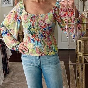 Anthropology off the shoulder Fitted Top size Med